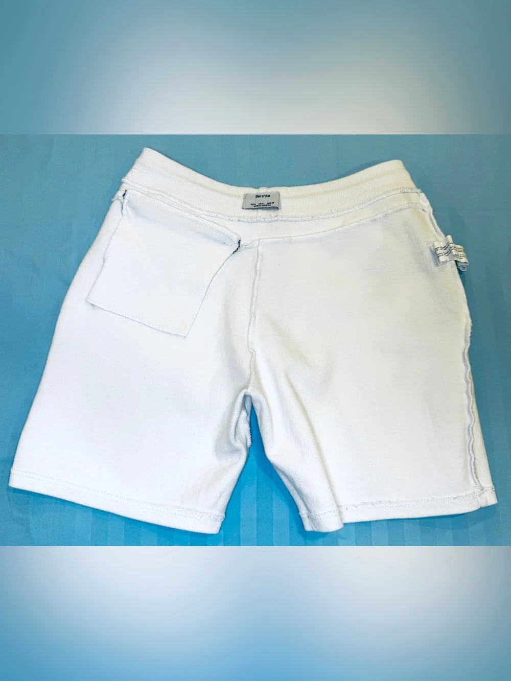 Bershka White Athletic Men’s Shorts with Black Accents Large Size L - Picture 9 of 10